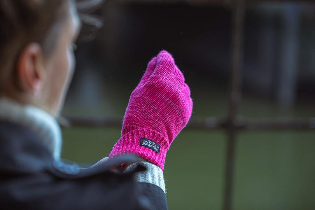 EEM Damen Strickhandschuhe, weiche Wolle, Thinsulate Thermofutter L-XL Schwarz, L-XL Schwarz