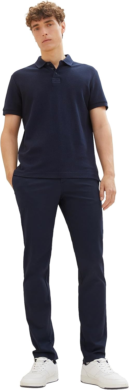 TOM TAILOR Denim Herren Slim Fit Chino Hose aus Baumwolle 33W / 32L 10668 - Sky Captain Blue, 33W /