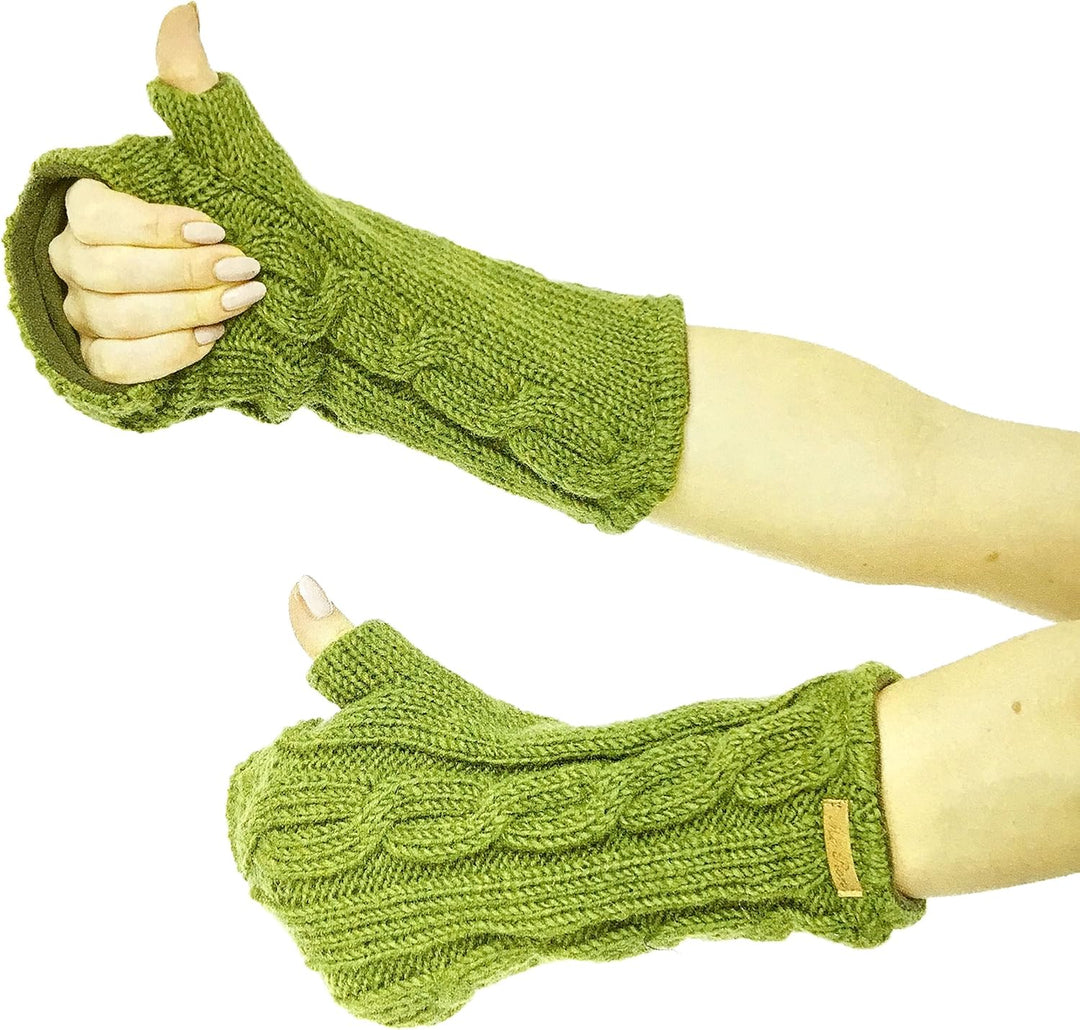 McRon Damen Gestrickte Pulswärmer Modell Emily Anthrazit, Anthrazit