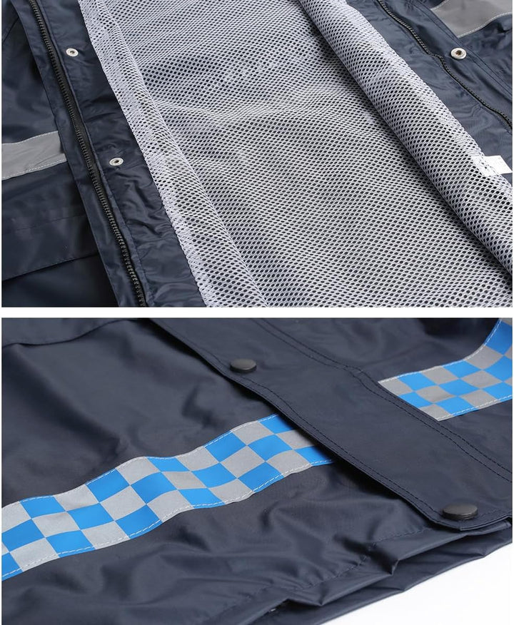Oralidera Herren Regenanzug mit Kapuze Reflektierender Winddicht Regenjacke und Regenhose Wasserdich