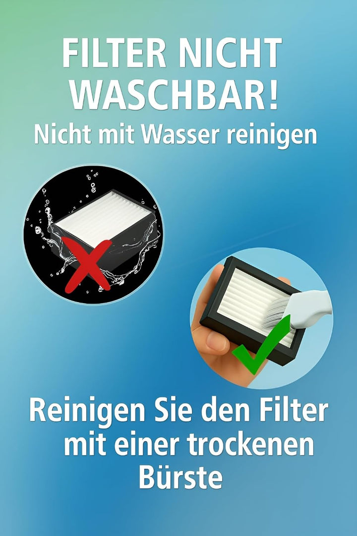 MIRTUX Kit mit 9 Filtern, kompatibel mit Roomba Serie E, i und J | Ersatzteile für Roomba Serie E5,