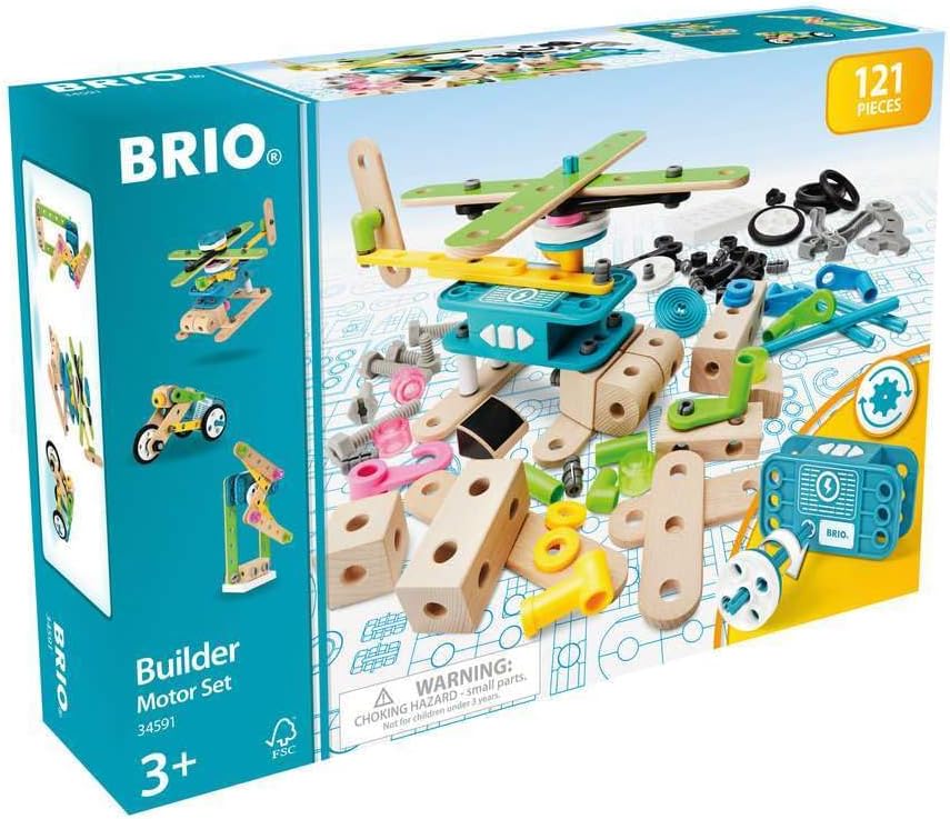 BRIO Builder 34591 Motor-Konstruktionsset 120 TLG. - Set mit Motor zum Konstruieren von Hubschrauber