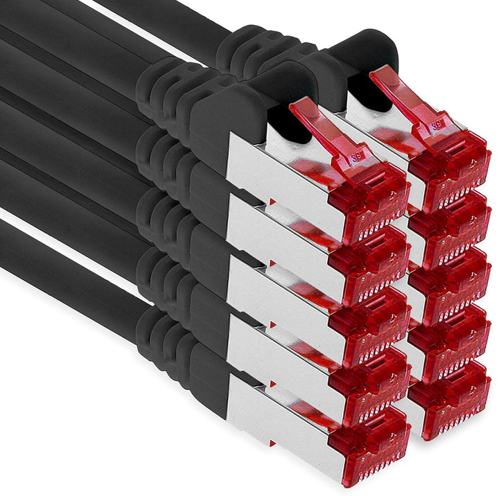 1aTTack.de - 10x 10m CAT6 Patchkabel S/FTP PIMF Schirmung CAT.6 RJ45 Netzwerkkabel Ethernetkabel DSL