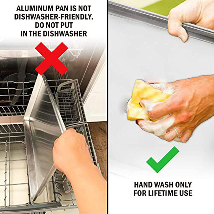 KITCHENATICS Viertelblech-Backformen, handelsübliches Aluminium-Backblech-Set, ofenfest, leicht zu r