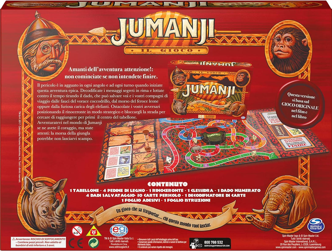 Spin Master - CGI ADG Jumanji The Game EIT, Mehrfarbig, 6045570 aus Pappe, aus Pappe