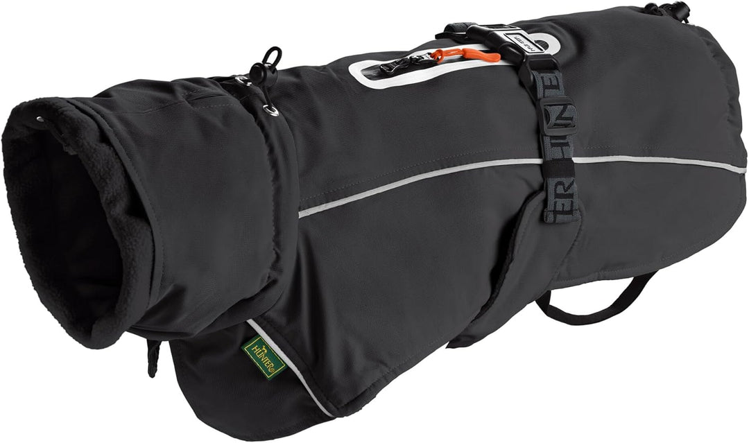HUNTER Hundemantel NORDBY, Farbe: schwarz, wasserabweisend, warm gefüttert, reflektierend, ideal für