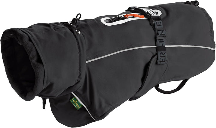 HUNTER Hundemantel NORDBY, Farbe: schwarz, wasserabweisend, warm gefüttert, reflektierend, ideal für