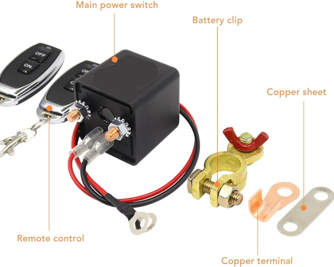 Fernbatterie-Trennschalter, DC12V 120A/200A Anti-Diebstahl-Upgrade-Kill-Schalter für Auto mit Dual-F
