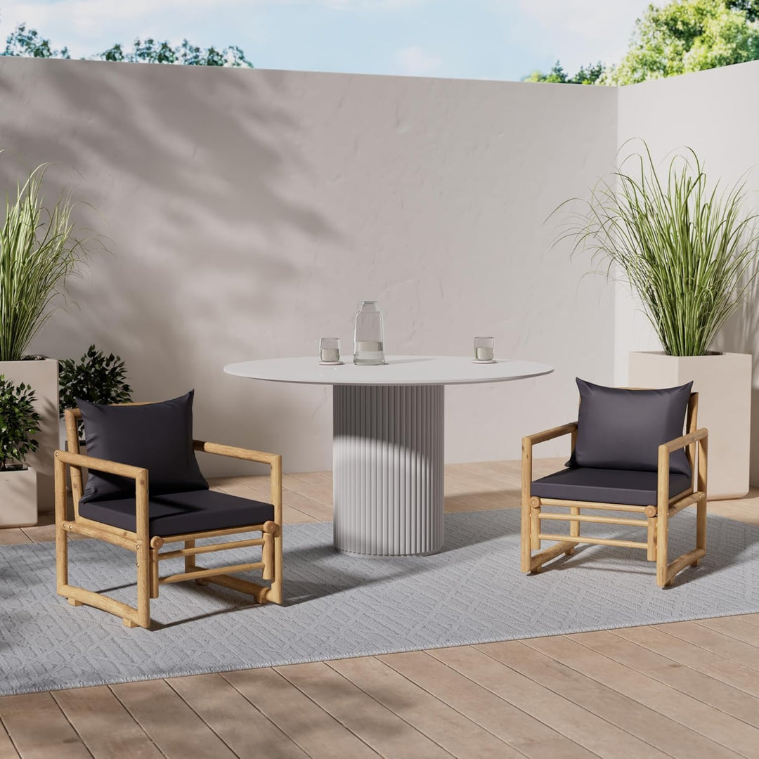 vidaXL 2X Gartenstuhl mit Kissen Gartensessel Gartenmöbel Stuhl Sessel Stühle Balkonstuhl Gartenstüh