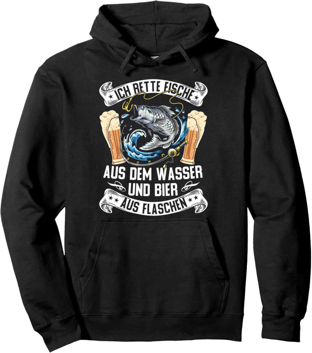 Ich rette Fische aus dem Wasser Hecht Mann Carp Fishing Pullover Hoodie