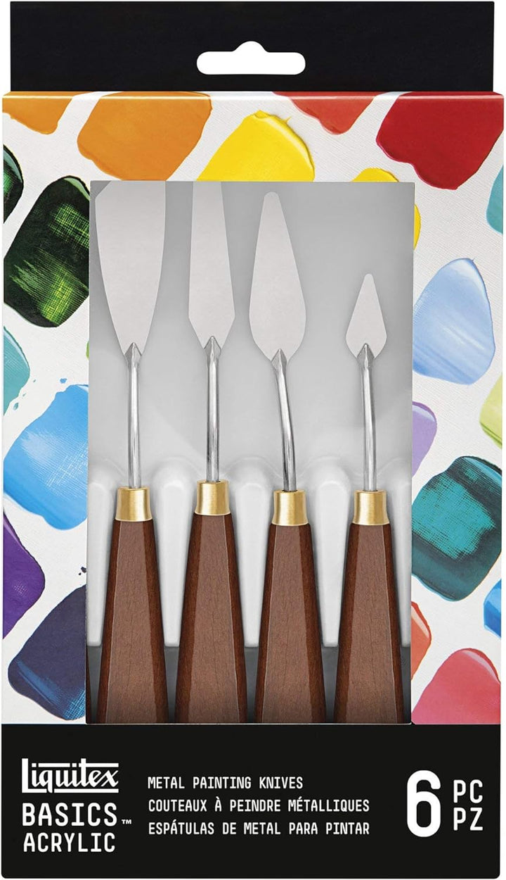Liquitex 3699372 Basics Malmesser Set mit rostfreier elastischer Metallklinge für Acrylfarben oder Ö
