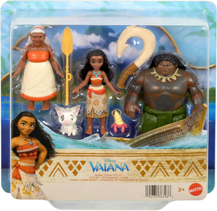 Mattel Disney Vaiana kleine Puppen im 3er-Set mit Vaiana, dem Halbgott Maui und Gramma Tala sowie de
