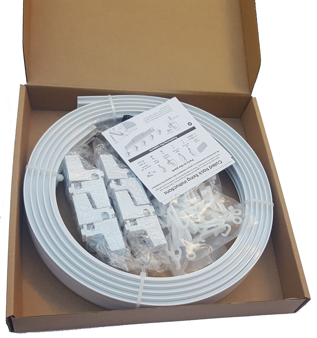 5m BENDABLE CURTAIN TRACK FOR STRAIGHT & BAY WINDOW RAIL Enough for 3 Standard Windows, Top or Face