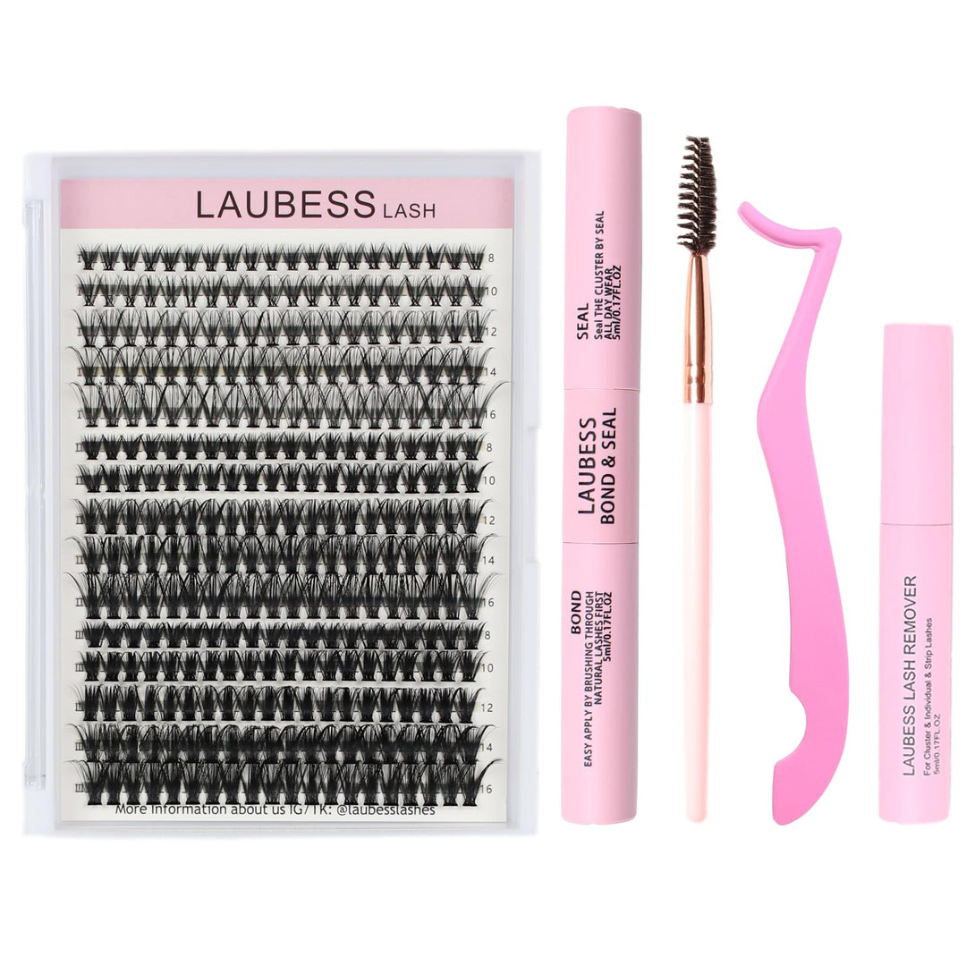 Lash Extension Set 300 Pcs Wimpern Extensions Set Bond and Seal Lash Glue Wimpernbürste Klebereste E