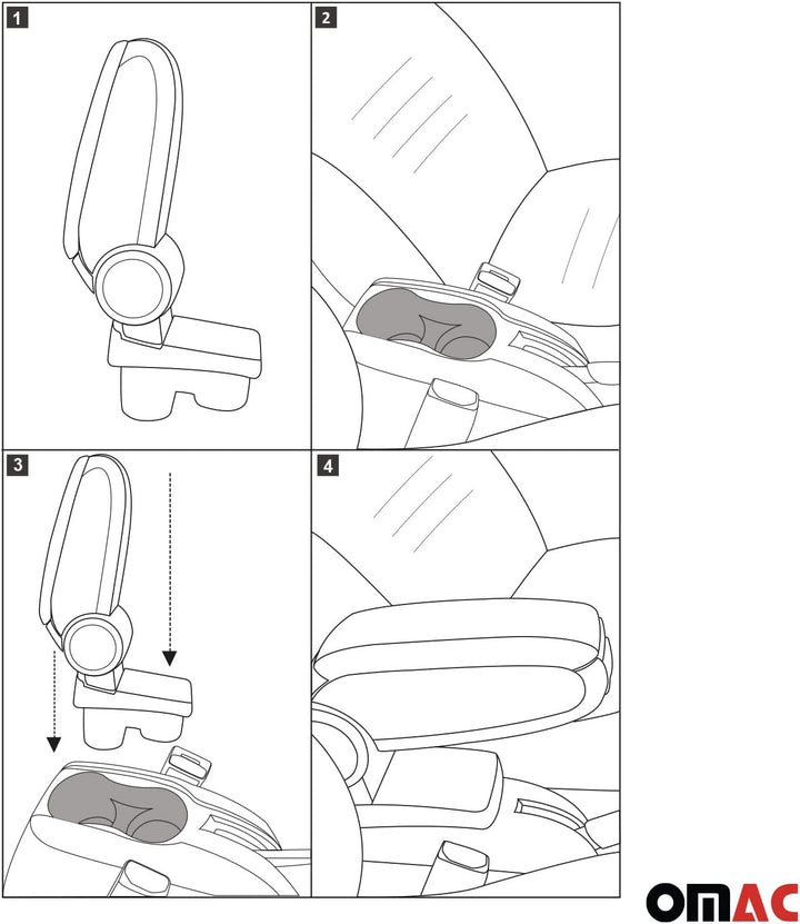 Mittelarmlehne Armlehne kompatiel mit VW Caddy 2015-2020 Schwarz Passform