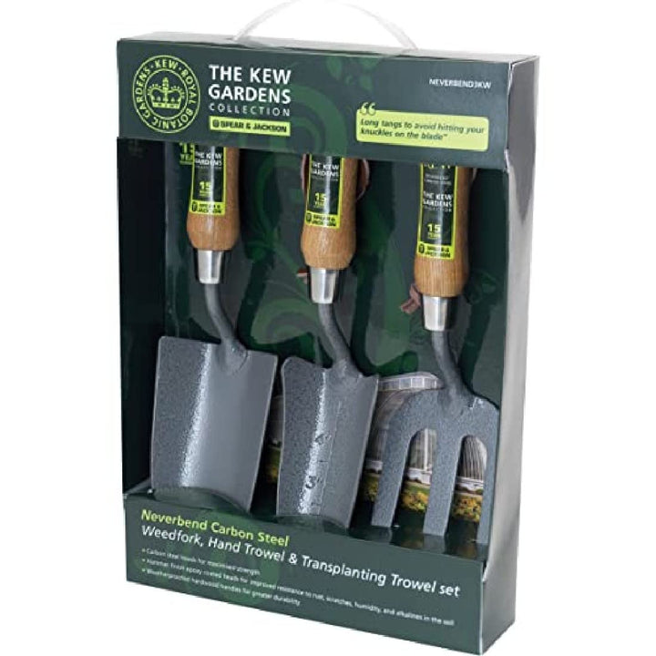 Spear & Jackson NEVERBEND3KW Kew Gardens Kollektion Geschenkset aus Neverbend-Karbonstahl, 3-teilig