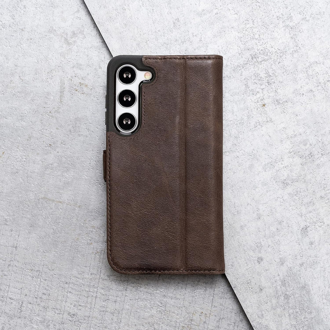 Porter Riley - Lederhülle für Samsung Galaxy S23. Premium Echtleder Standhülle/Cover/Brieftasche (Sc