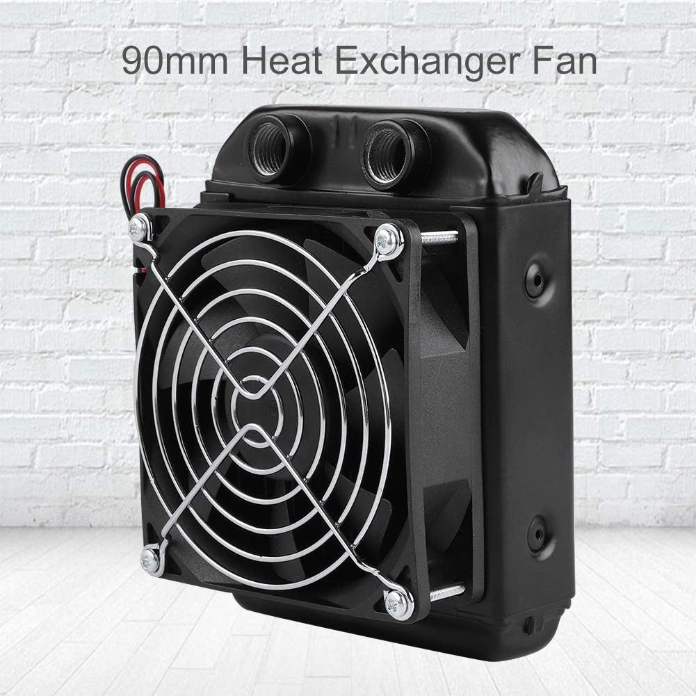 ASHATA 90mm Aluminium Radiator, Kühlerlüfter Radiator - CPU Wasserkühlung 8 Röhren Aluminiumheizkörp