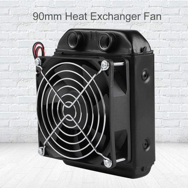 ASHATA 90mm Aluminium Radiator, Kühlerlüfter Radiator - CPU Wasserkühlung 8 Röhren Aluminiumheizkörp
