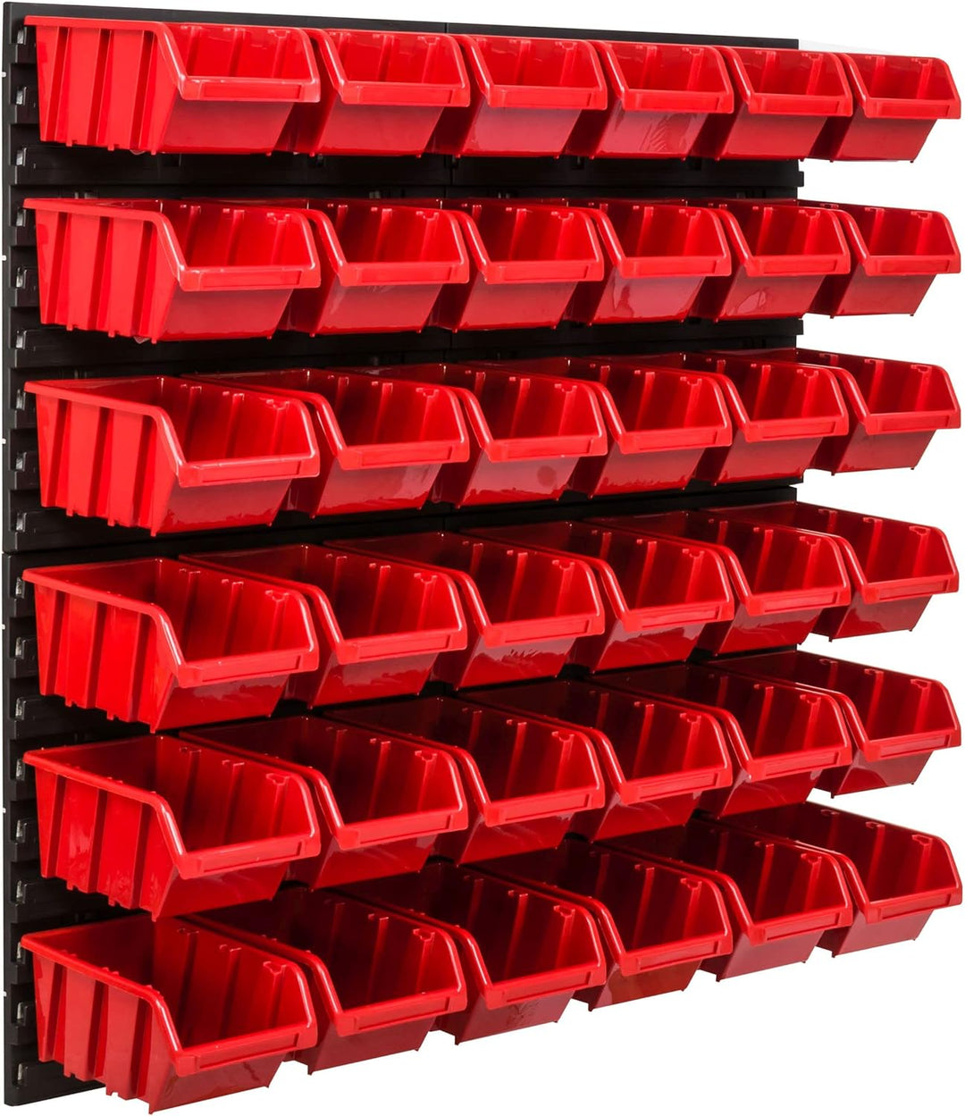 Lagersystem Werkstattregal | 78 x 78 cm | 36 stck. Box | Wandregal mit Stapelboxen - Wandplatten Ext
