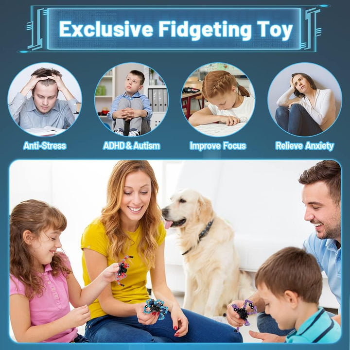 15PCS Robot Fidget Spinner Spielzeug für Kinder Erwachsene, DIY Deformation Chain Transformator Mech