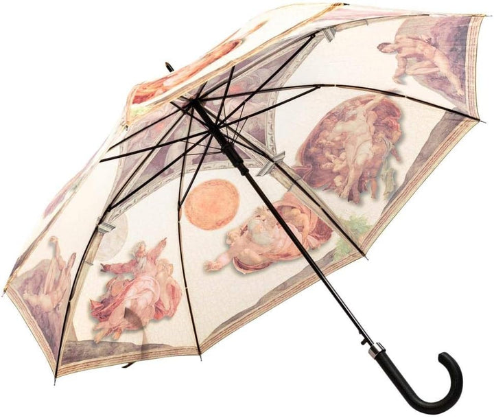 LUCKYWEATHER Regenschirm Stockschirm Damen Motiv Sixtinische Kapelle Auf-Automatik I Stockregenschir