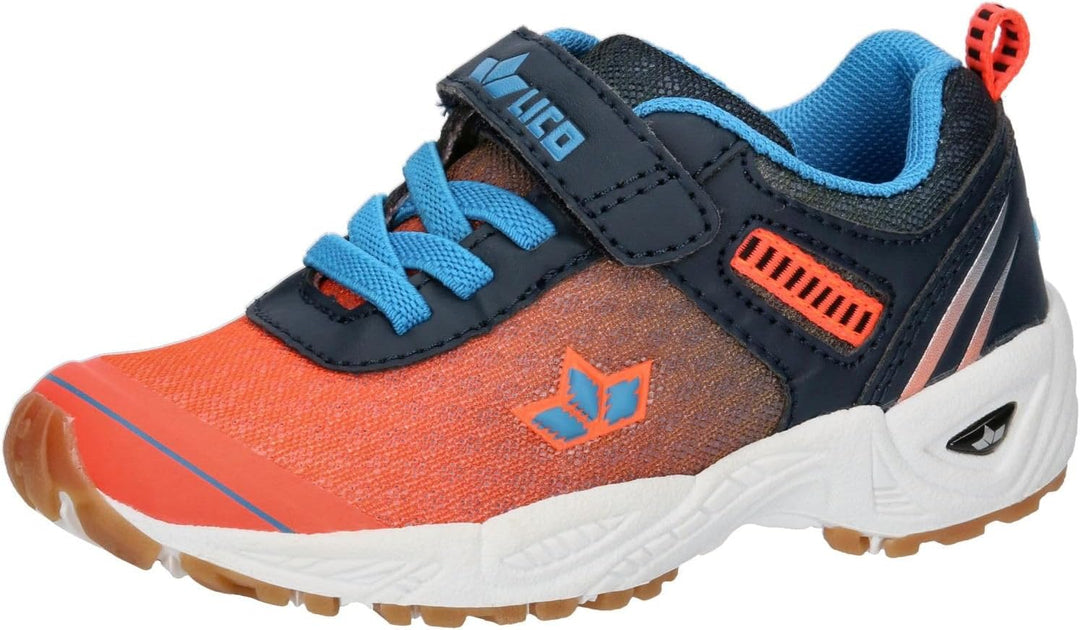 Lico Unisex Kinder Barney Hallenturnschuhe 26 EU Orange Marine Blau, 26 EU Orange Marine Blau