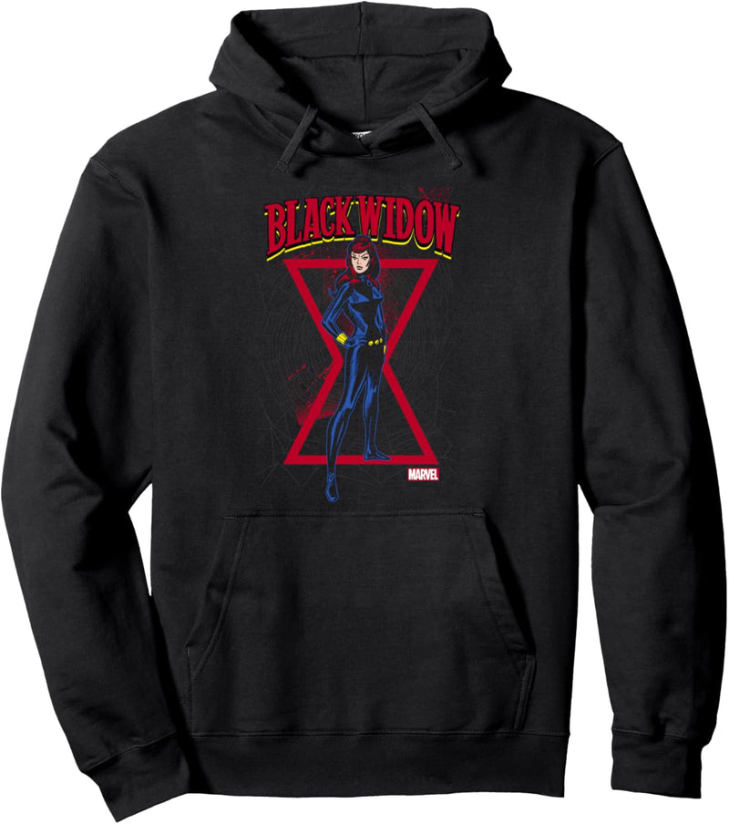 Marvel Black Widow Logo Background Pullover Hoodie