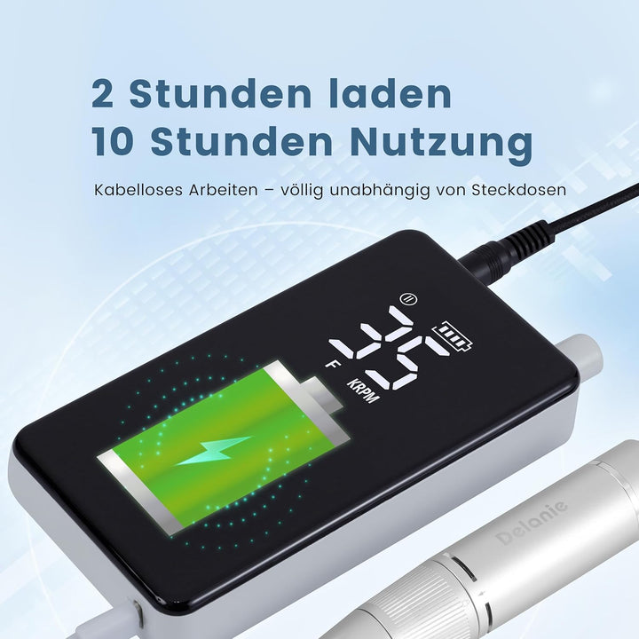 Delanie elektrische Nagelfräser professionell mit 35000 u/min, elektrische Nagelfeile für Gelnägel m