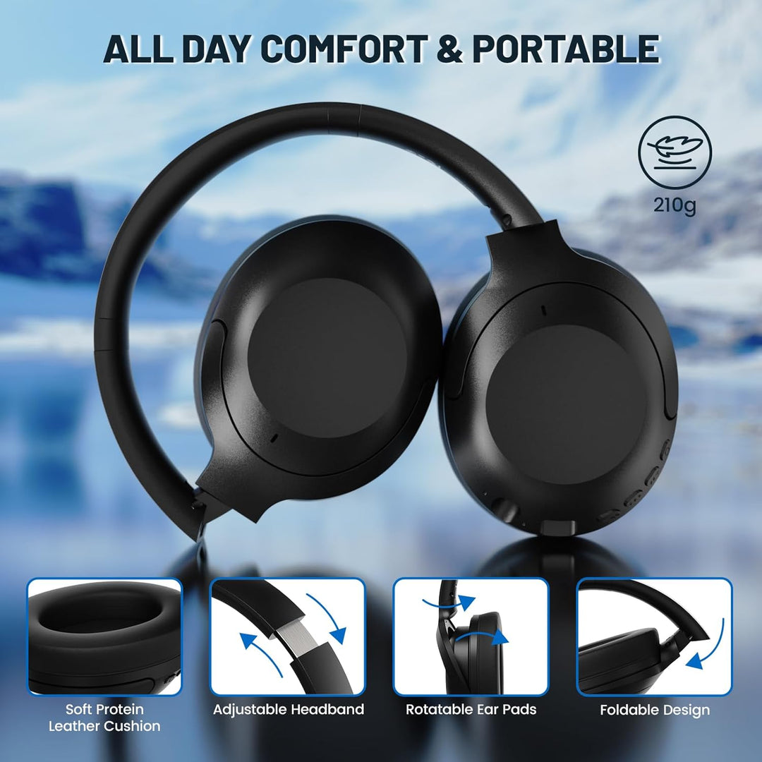 ATTACK SHARK G300 ANC Kabellose Kopfhörer, Ultraleicht Faltbare Over-Ear Kopfhörer mit Kabel/Bluetoo