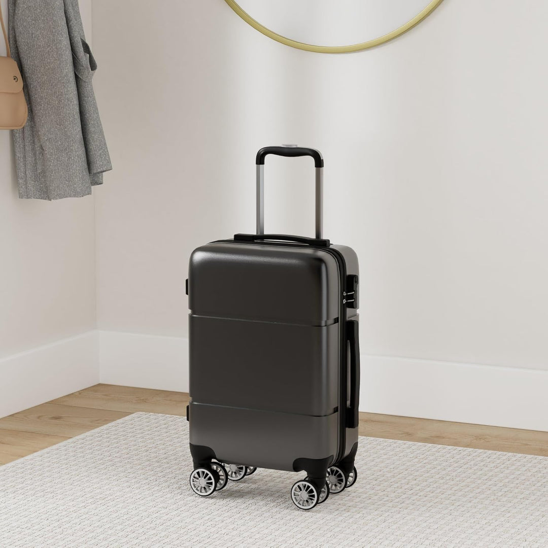 KONO Reisekoffer Handgepäck Koffer mit Rollen Hartschale Trolley 55x38x22cm 33 Liter Leichtgewicht A