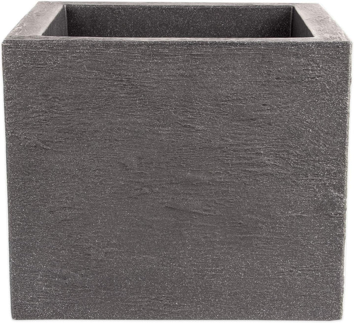 BigDean Pflanzkübel 39x39 cm gross - Granitstein-Optik in Anthrazit - Für Aussen, frostsicher & wass