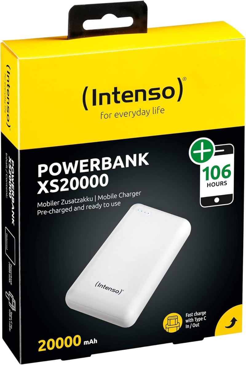 Intenso 7313552 Powerbank XS 20000, externes Ladegerät 20000mAh, geeignet für Smartphone/Tablet PC/D