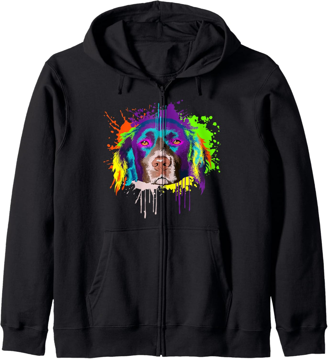 Splash Art Kleiner Münsterländer Hundehalter Geschenk Hunde Kapuzenjacke