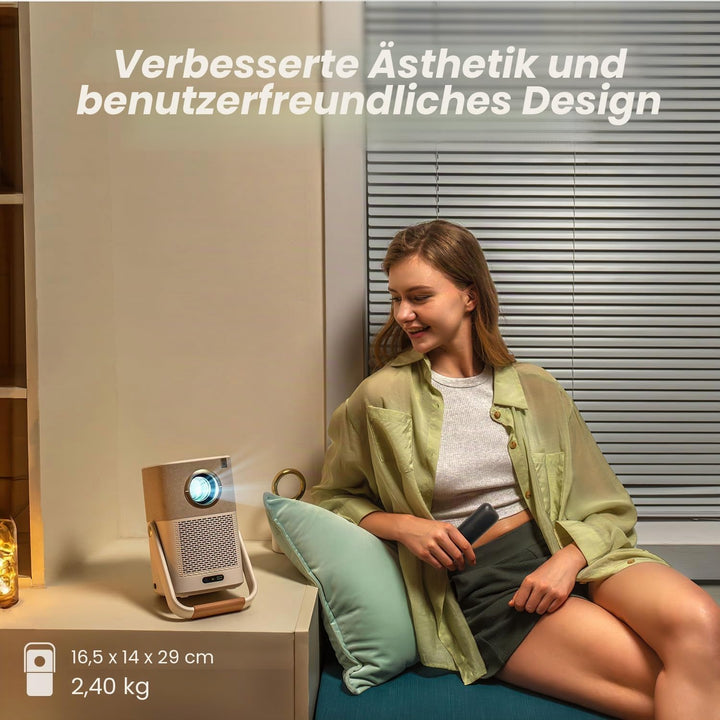 Yaber T2 Plus Outdoor Projektor mit WiFi 6 und Bluetooth, Native 1080P Smart Movie Tragbarer Projekt