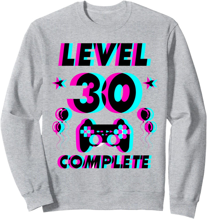 Level 30 Complete 30. Geburtstag - Zocker Gaming Vaporwave Sweatshirt