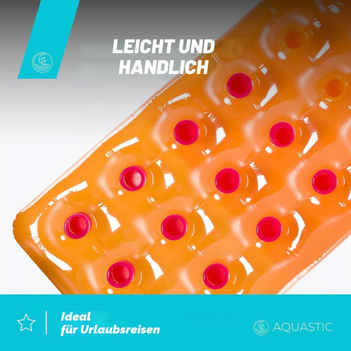AQUASTIC Schwimm-Strandmatratze 188 x 71 cm Für Erwachsene und Kinder ab 14 Jahren Strapazierfähiges