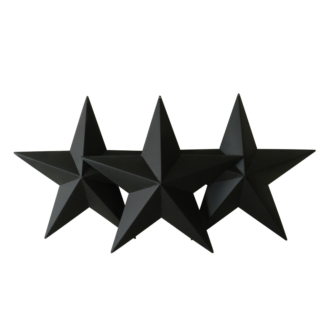 CVHOMEDECO. Country Rustic Antique Vintage Gifts Black Metal Barn Star Wand-/Türdekor, 30,5 cm, 3er