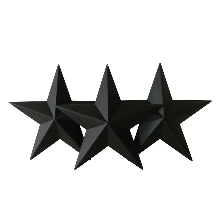 CVHOMEDECO. Country Rustic Antique Vintage Gifts Black Metal Barn Star Wand-/Türdekor, 30,5 cm, 3er