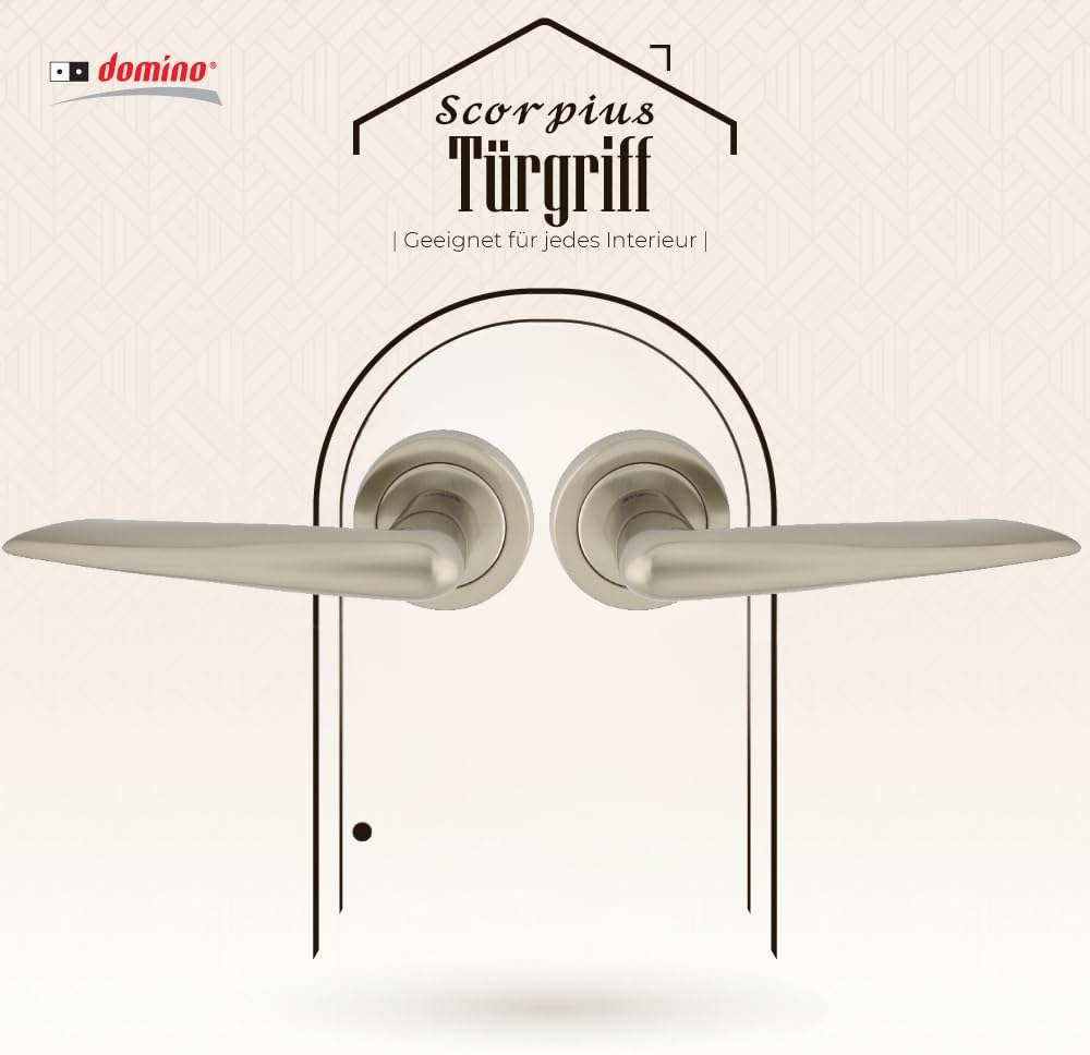 domino Türgriff Drückergarnitur | Türklinke für Zimmertür, Bürotür, Kellertür & Innentür | Türbeschl