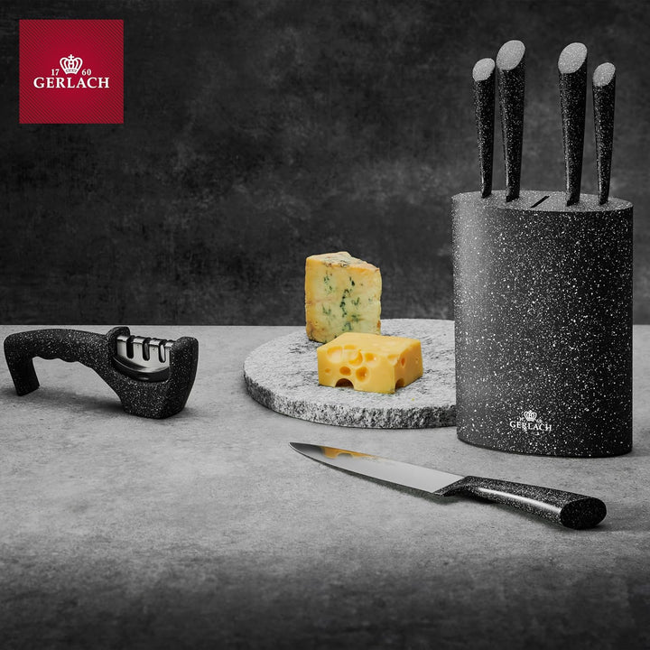Gerlach Granitex Messerschärfer Profi Messerschleifer Messer Schärfen, Schwarz,weiss