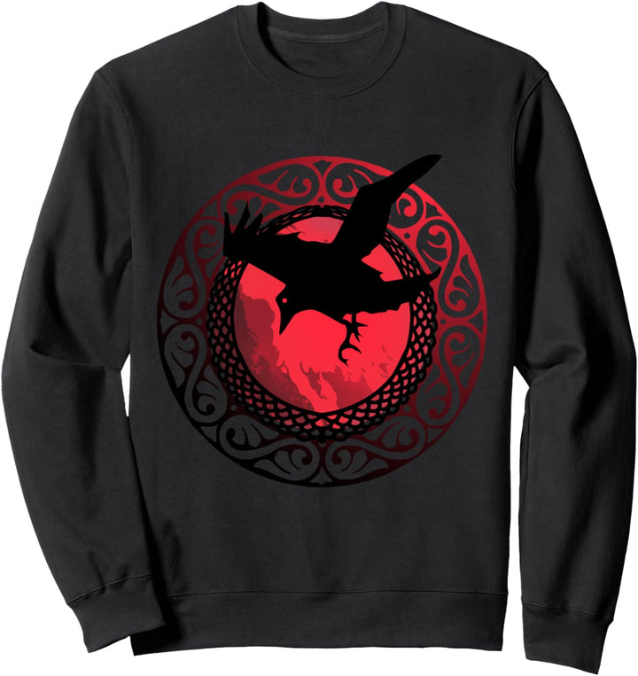 Wikinger Odin Rabe Hugin Munin Midgard Grafik Männer Frauen Sweatshirt