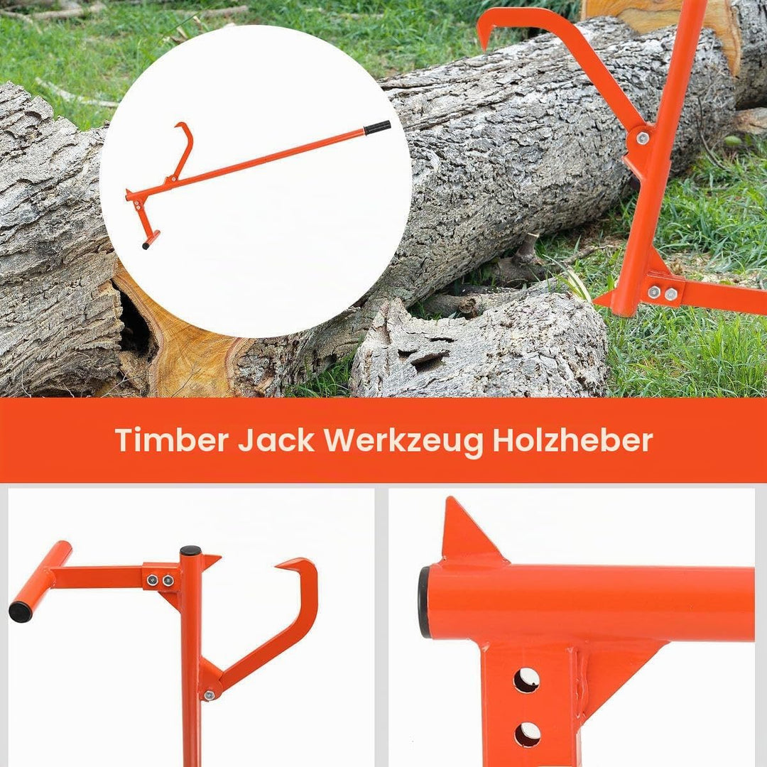 ECUTEE Fällheber 130cm zum Baumfällen 51inch Stammheber Kantheber Holzgreifer Holzscheitheber Fällhe
