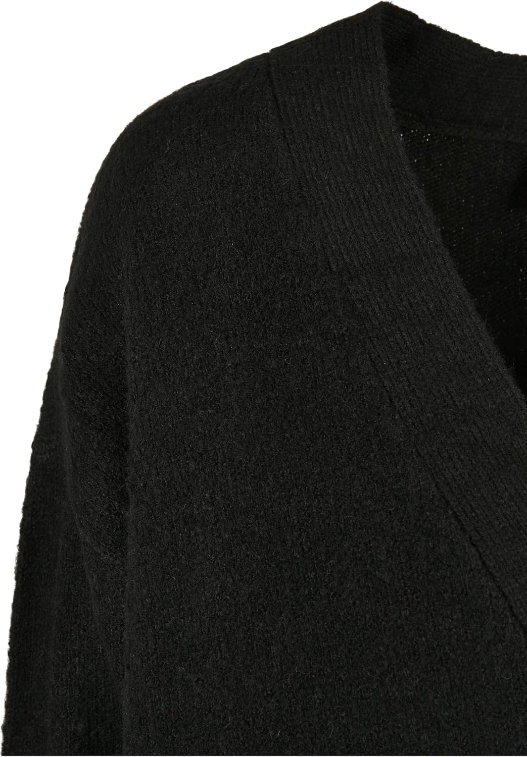 Urban Classics Damen Ladies Chunky Fluffy Knit Cardigan Strickjacke, Schwarz