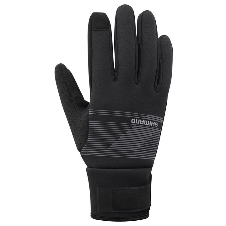 Shimano Fahrrad-Handschuhe Windbreak Thermal, Metallic Gray (Schwarz-Grau), L