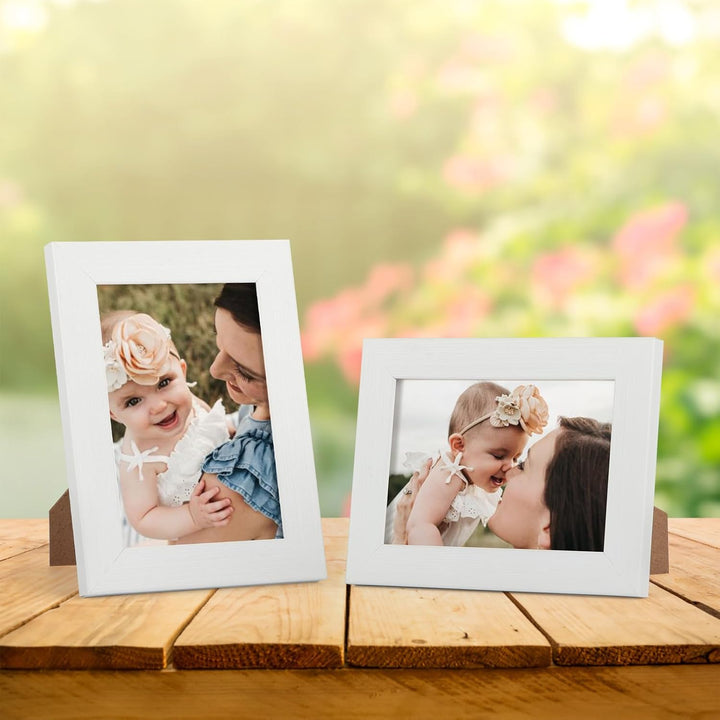 EXYGLO 12er Set Bilderrahmen 9x13 cm, Weisse Fotorahmen Collage für 13x9 cm Fotos und Bilder, Modern