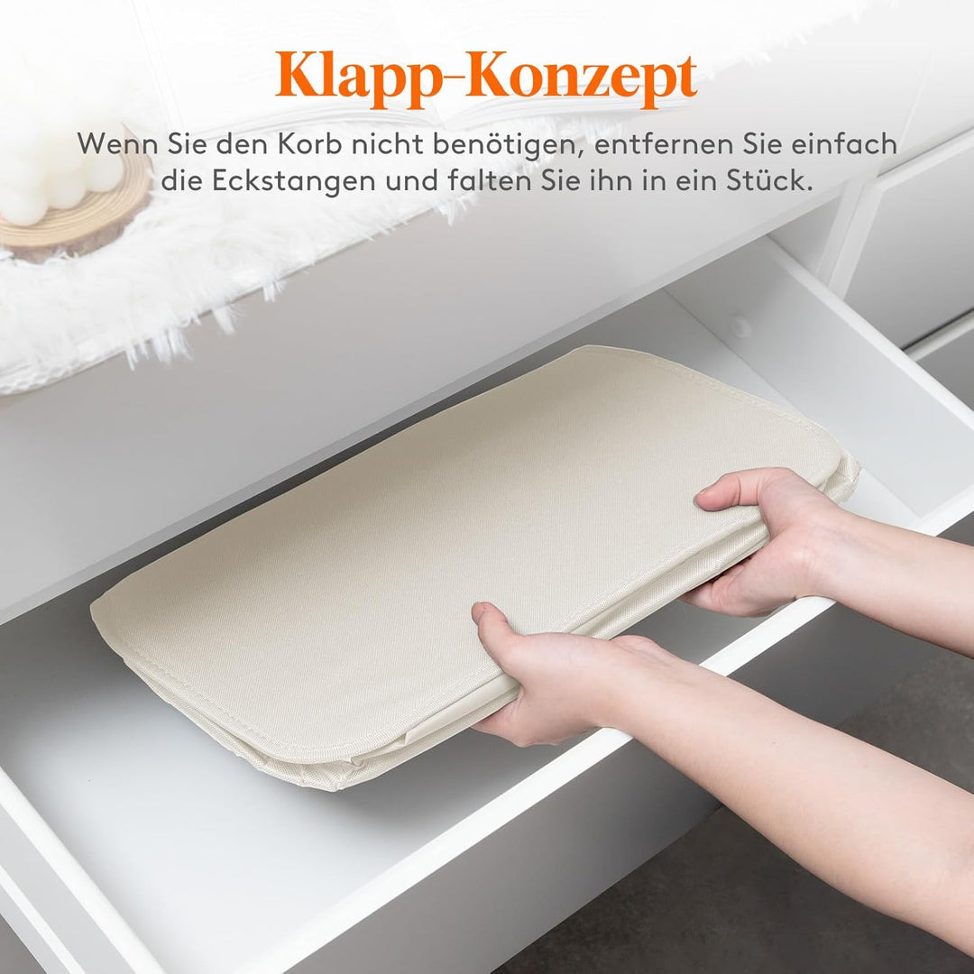 Lifewit 65L schmaler faltbarer Wäschekorb mit Deckel, Weiss | Schlanke Wäschebox mit Griffen als Sch