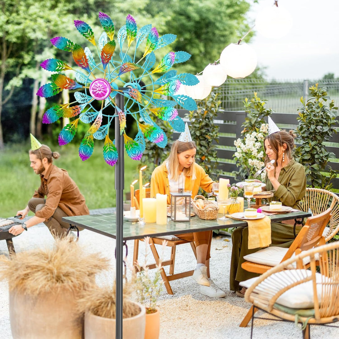 Metall Windrad Garten Dekoration in Retro-Farben - Windspiele für Garten, Rasen und Terrasse, Windsk