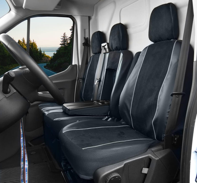 Passgenaue Sitzbezüge Kunstleder geeignet für Ford Custo/Tourneo ab 2012- ab 2021- | 3 Sitzer KING,