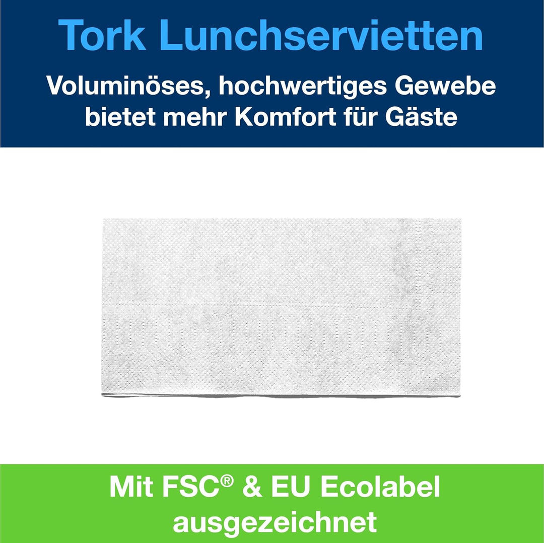 Tork 477303 Guten Appetit Lunchserviette 1/8 Falz / 2-lagige Papierservietten für Snacks oder kleine